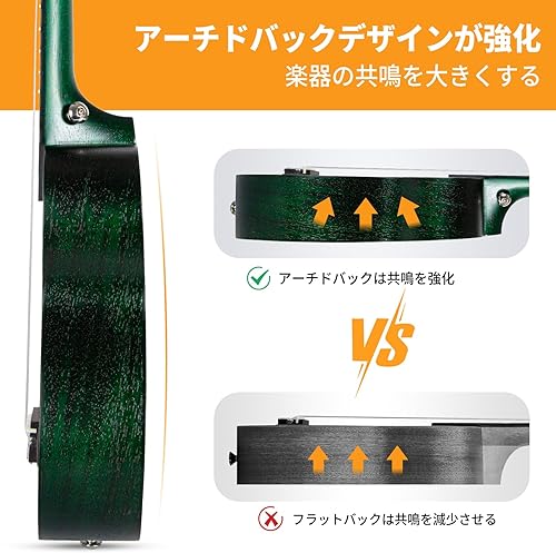 Miniatura 97 de AODSK Ukelele soprano para principiantes, kit de ukelele de 21 pulgadas con bolsa de concierto, correa, sintonizador de cuerda de nailon, 4 púas