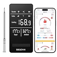 Vista 7 de Termómetro inalámbrico inteligente WiFi para carne, rango ilimitado, 7 cert.Sensores de precisión ±0.5°F Sub-1G (10 veces más fuerte que Bluetooth)