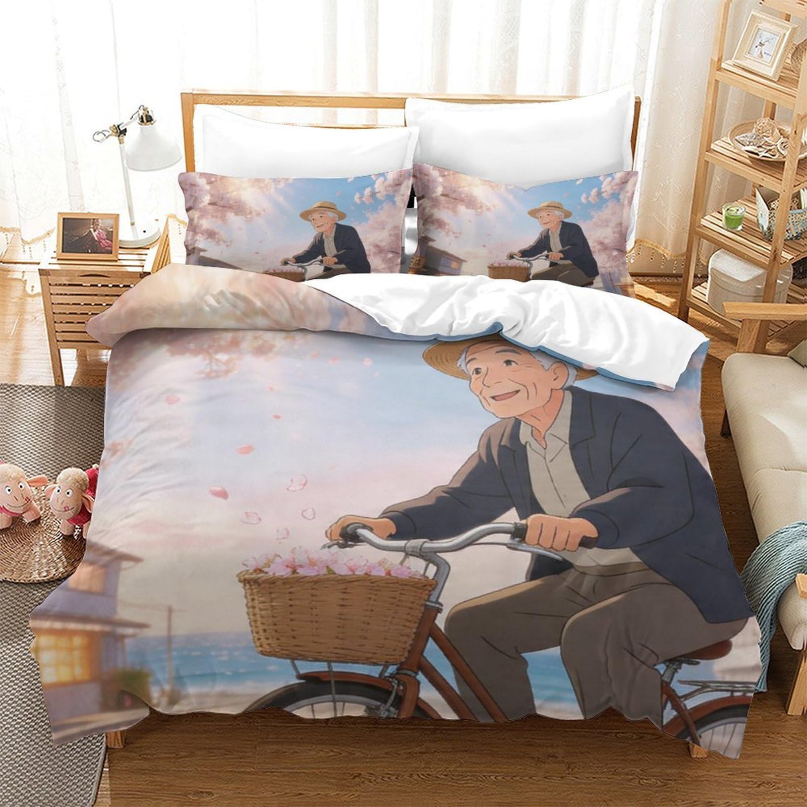Housse de couette paysage 3D cyclisme pour chambre d'ado