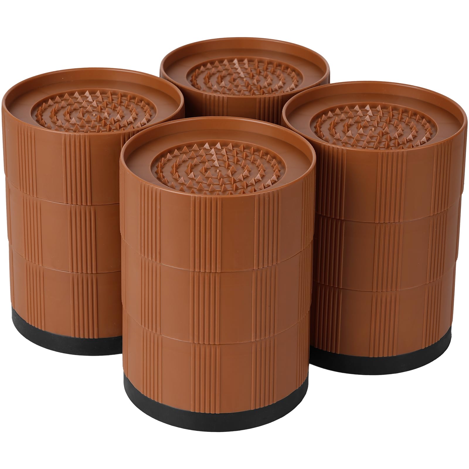 Umelee テーブル 高さ調整 机 14cm上げる テーブル 脚 継ぎ足し 4段階式 10.4cm大足対応 高さ調節器具 家具・家電向け 滑り止め 耐荷重1000kg 4個セット ブラウン