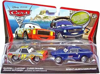 Disney/Pixar Cars 2 Movie Die-Cast Vehicles, Darrell Cartrip and Brent Mustangburger, 1:55 Scale