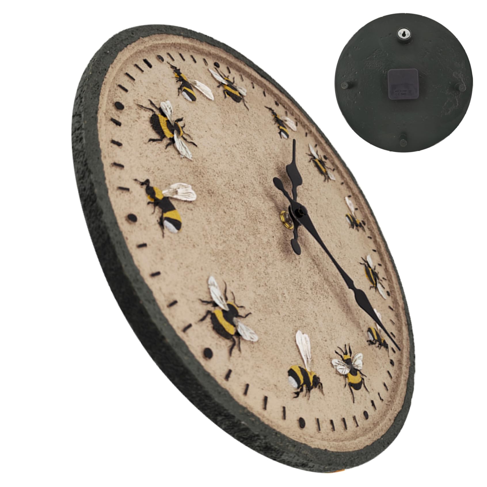 Orologio da esterno, orologio da esterno 12'' rotondo da giardino IP44 impermeabile da parete decorativo ape cucina esterna per giardino, patio, piscina