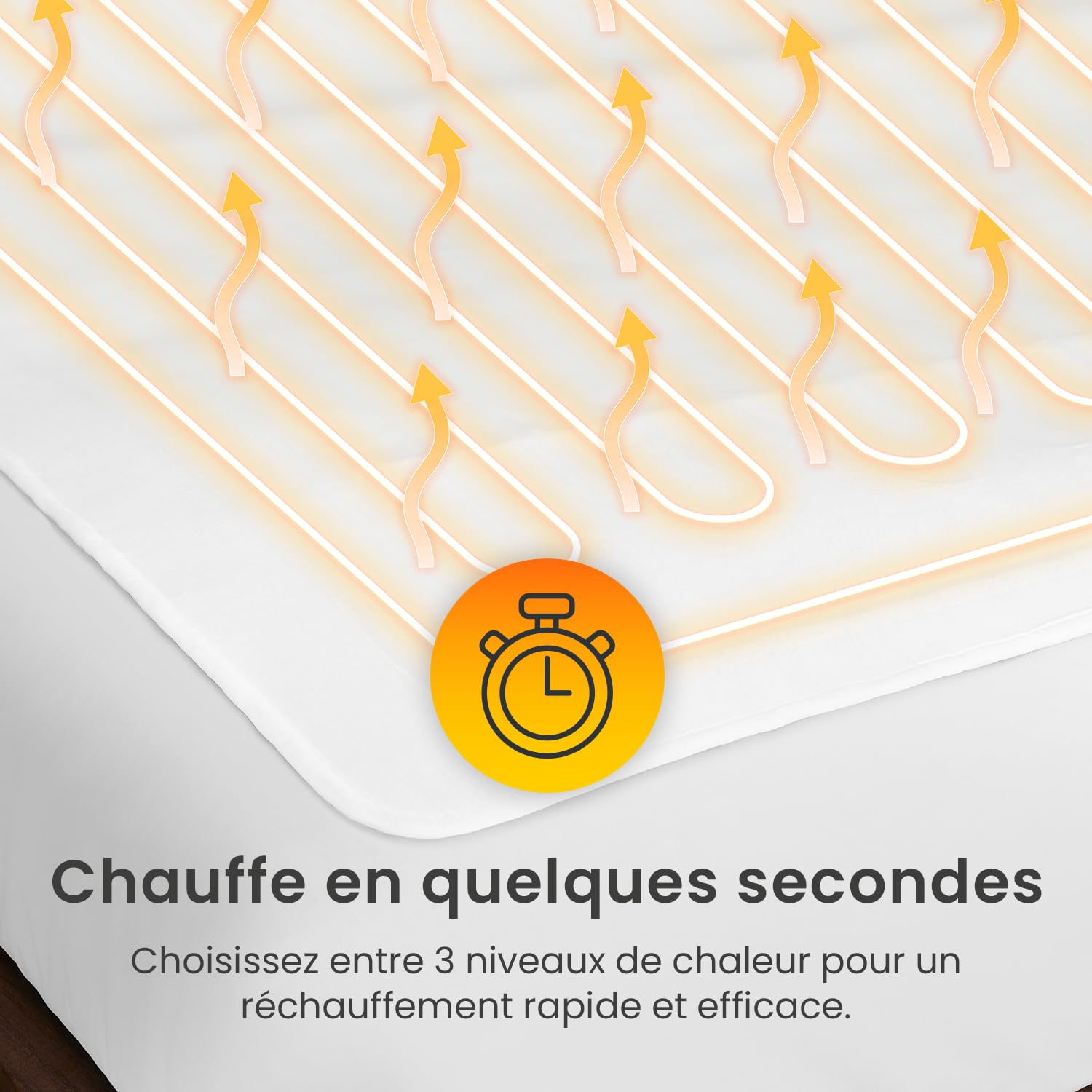 Cosi Home Chauffe-lit Surmatelas Chauffant 1 place 150x80 cm matelas électrique, 3 niveaux de température avec télécommande, Système de sécurité intégré Protection contre la Surchauffe - Blanc