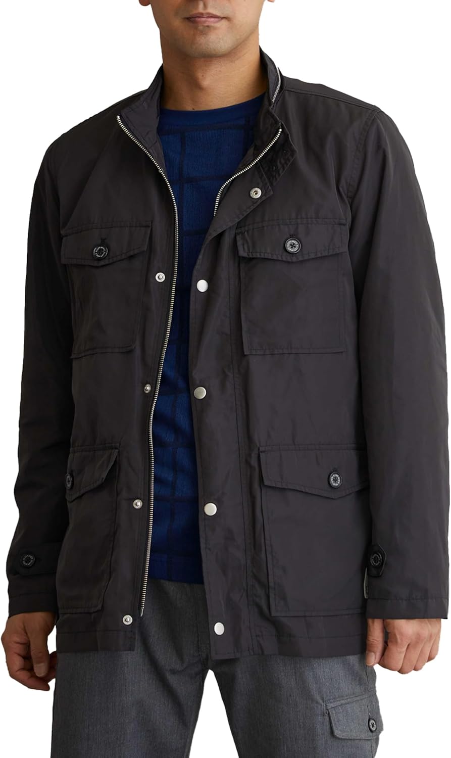 エンフォルド ウールリバーノーカラーストレートコート黒 緑 サイズ36