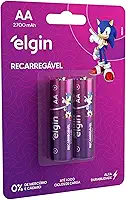 Pilha recarregável AA 2700mAh Elgin com 2 unidades Comum