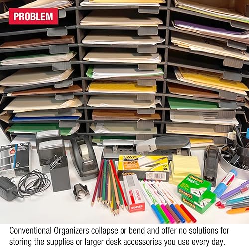 Miniatura 2 de Ultimate Office TierDrop PLUS Clasificador de literatura, formularios, correo y aula de 40 ranuras, 47  pulgadas de ancho, totalmente expandible con