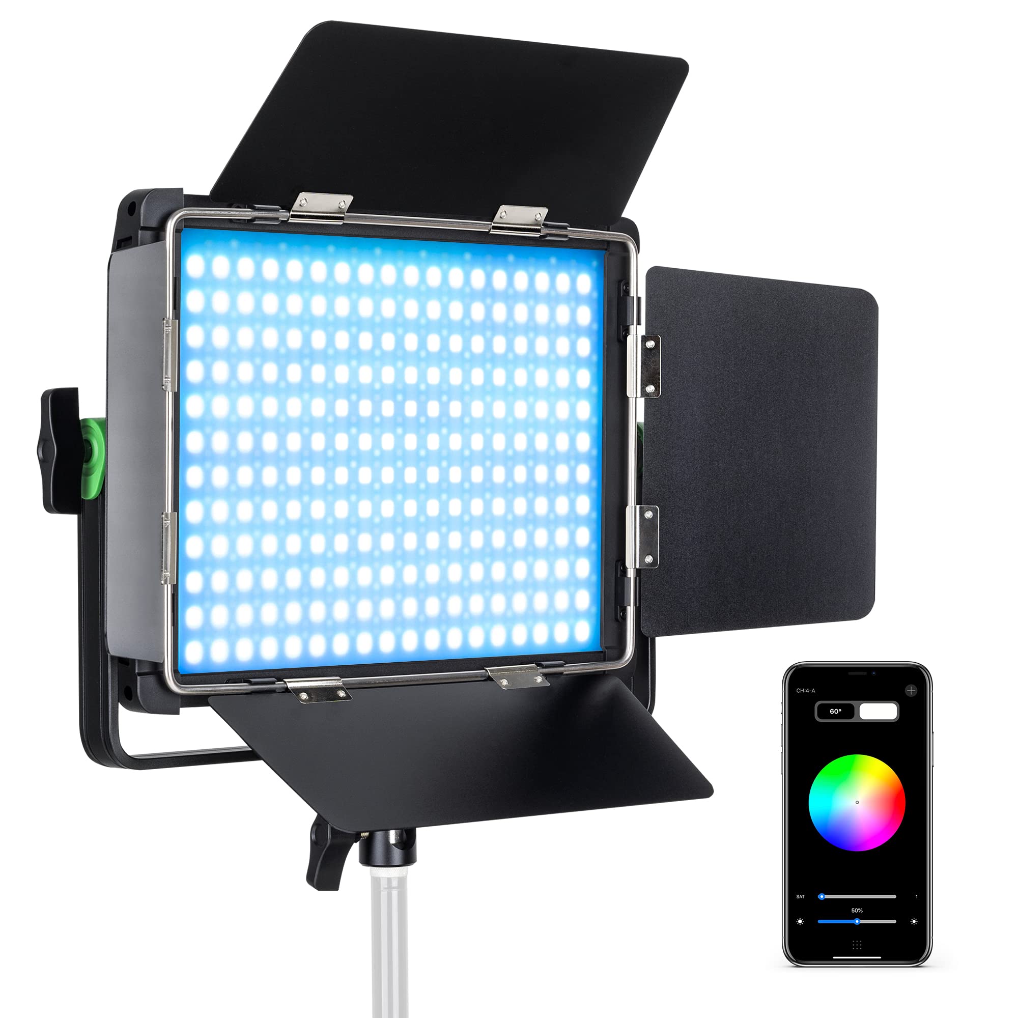 VILTROX 30W Foco de vídeo LED RGB Iluminación de fotografía con control de aplicación 360° a todo color Bi-color regulable 2800K~6800K CRI97+ TLCI97 para juegos/transmisión/YouTube (weeylite WP35)