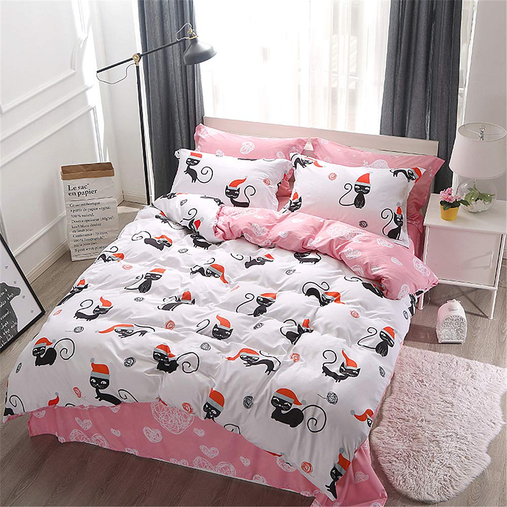 Parure de lit 4 pièces anti-plis en microfibre 200x200 pour grand lit DOTBUY