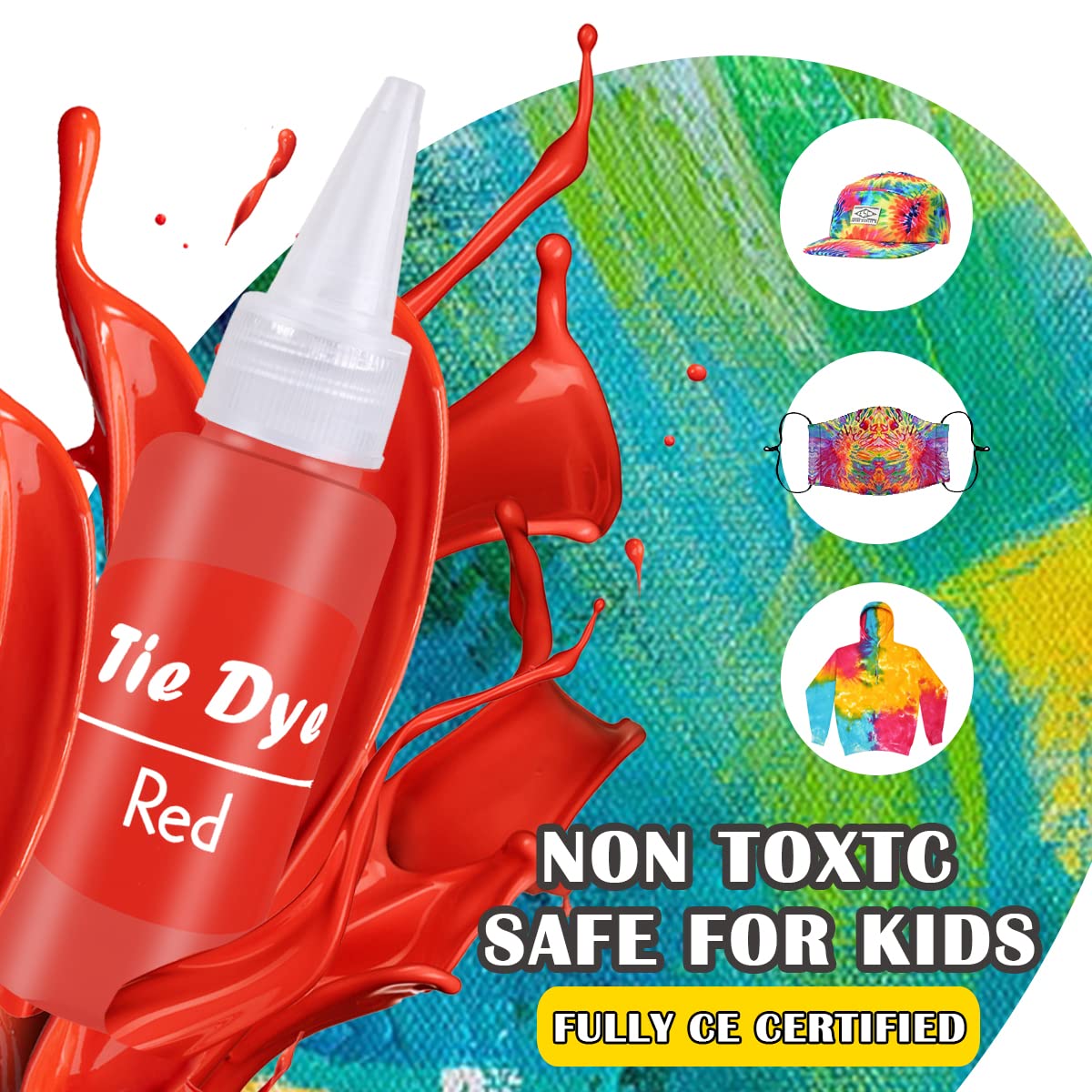 Batik-Kit, 32 Farben zum Färben von Stoff und Kleidung, kreative Bastelspiele Tie Dye Kit, Aktivitäten für Kinder und Erwachsene