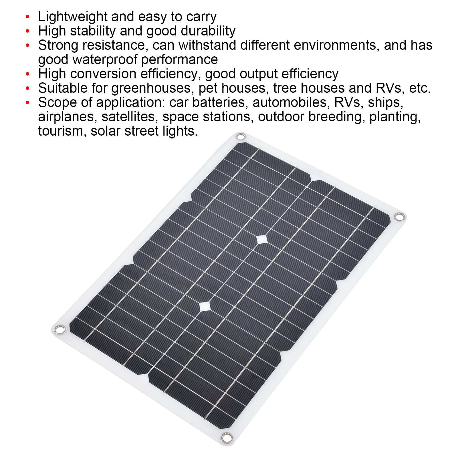 Fabater Pannello Solare Portatile da 20 W Caricatore A Doppia Porta USB Modulo Fotovoltaico Monocristallino con Controller 10 A per Batteria per Auto Barca da Campeggio all'aperto