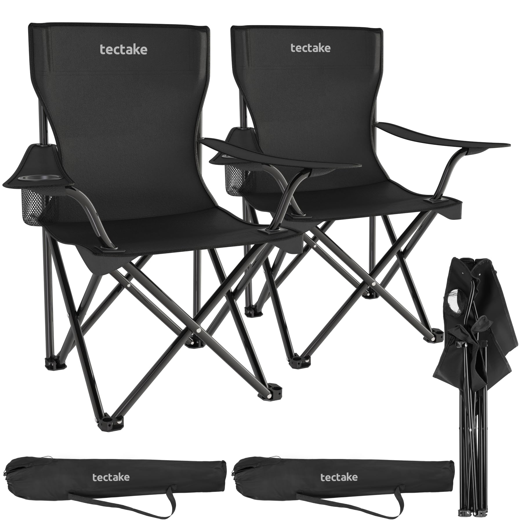 tectake® Chaises de Camping Pliables — Lot de 2