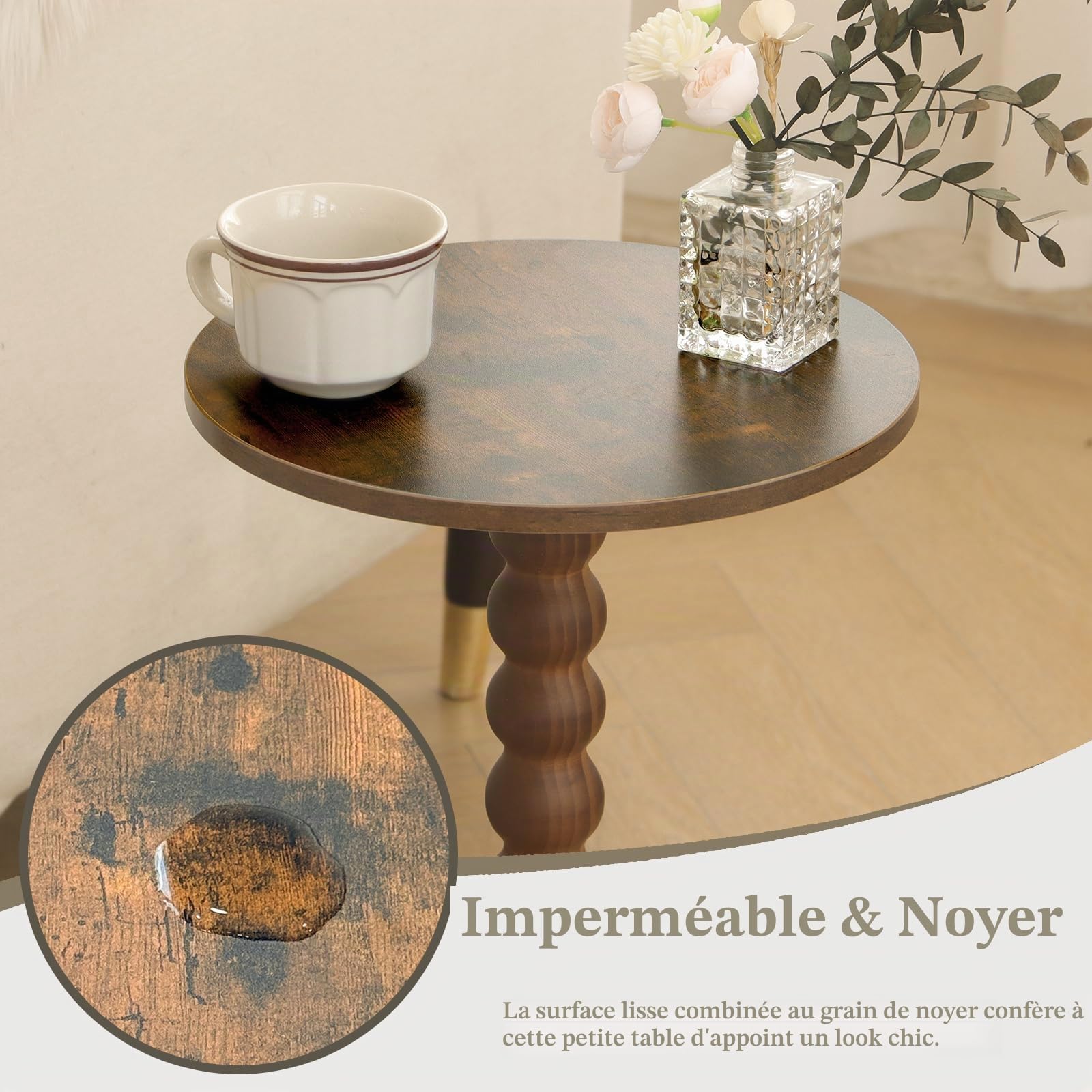 Fultyle Table d'appoint, Marron