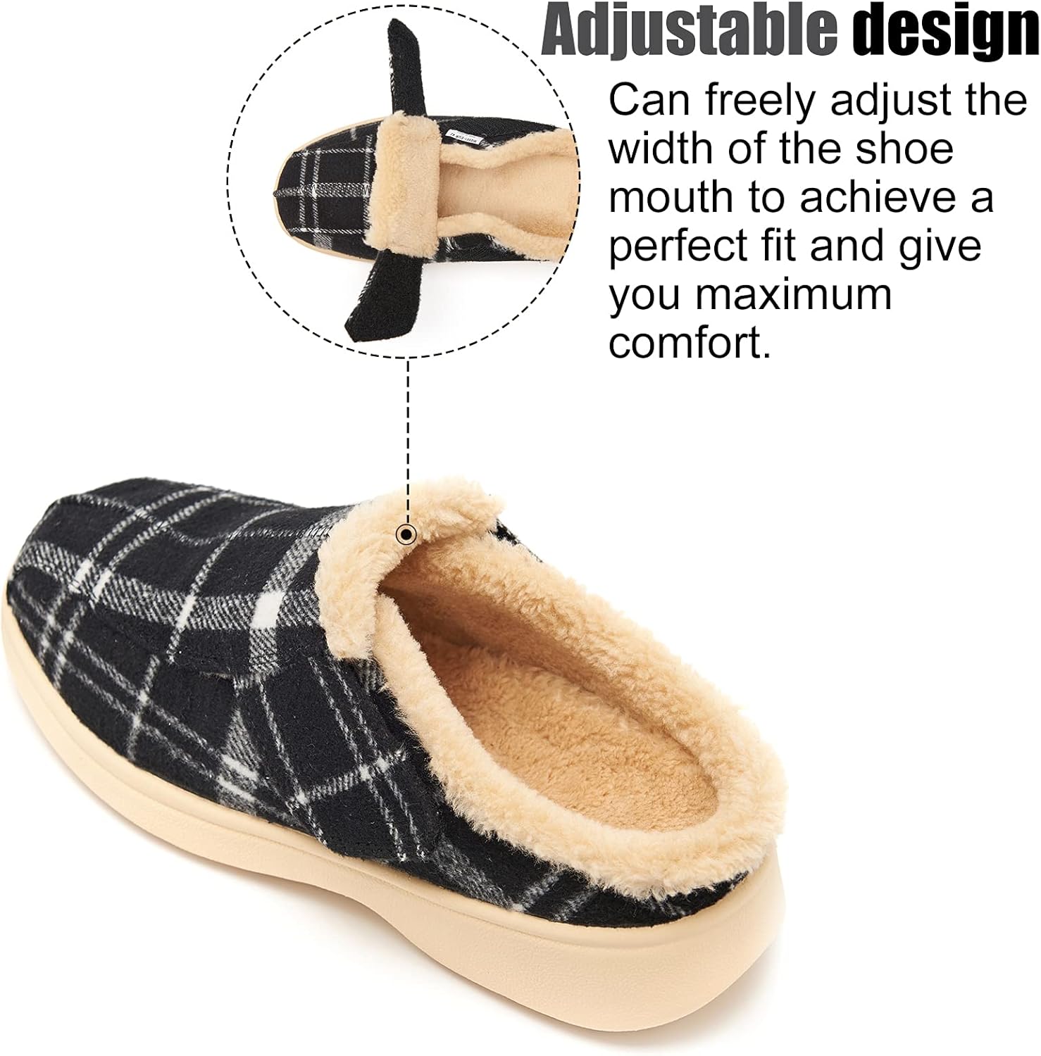 Mens Adjustable Orthopedic Slippers Shoe for Plantar Fasciitis & Foot Pain Relief with Arch Support Christmas - Image 3