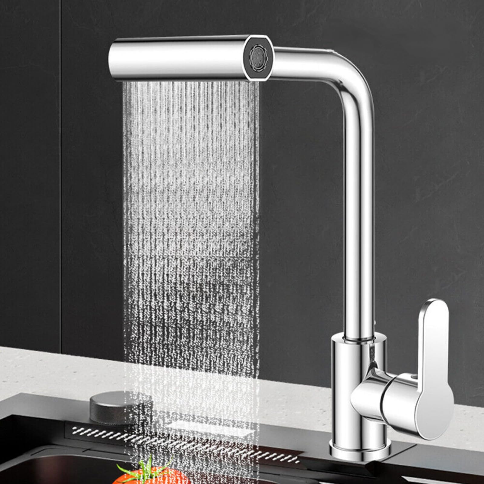 Robinet de cuisine rotatif cascade 1/2 pouce au design architectural