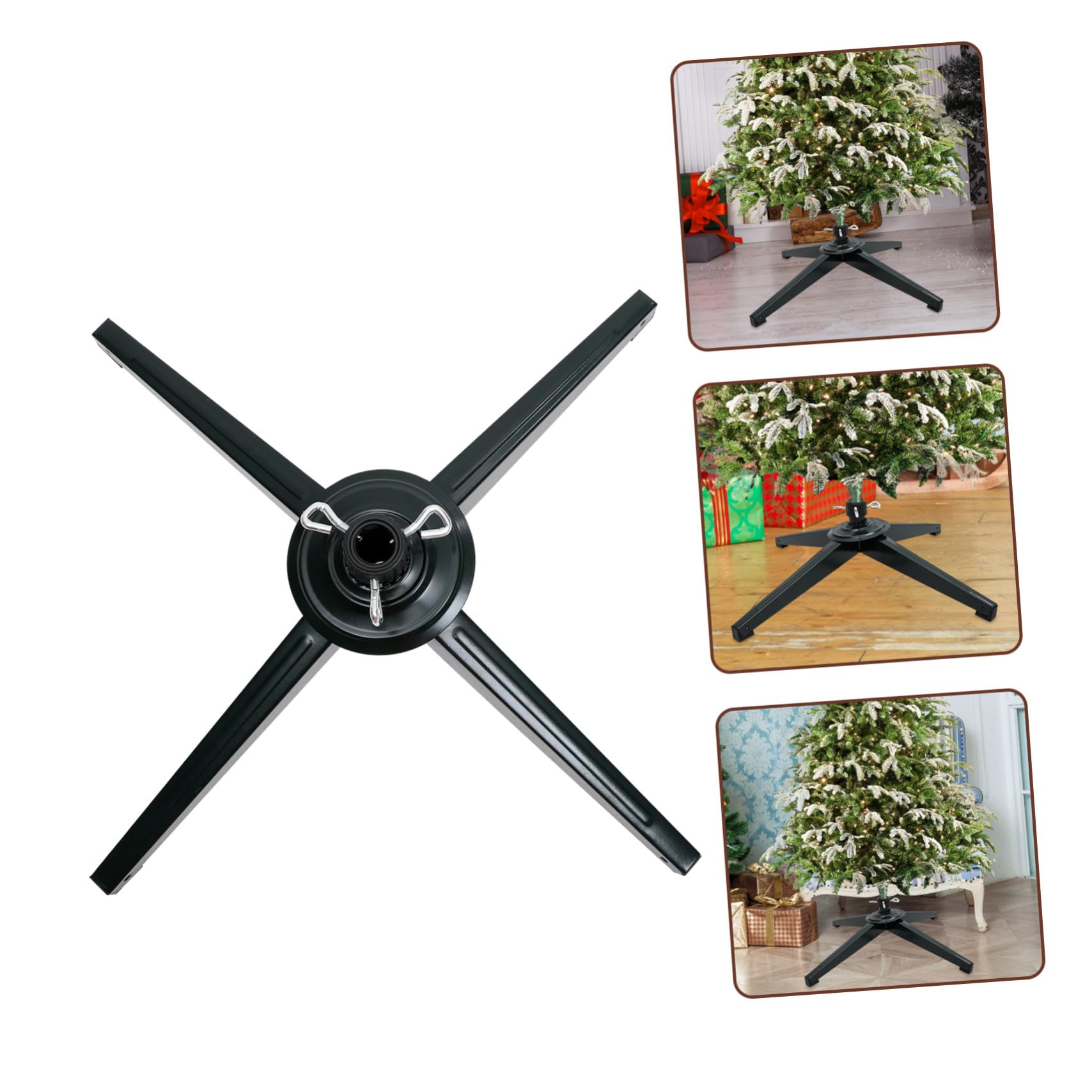 Soporte para Árbol de Navidad Estable de Hierro con Placa de Bloqueo Plana Base Plegable para Árboles Artificiales Resistente y Fácil de para Decoración Casa