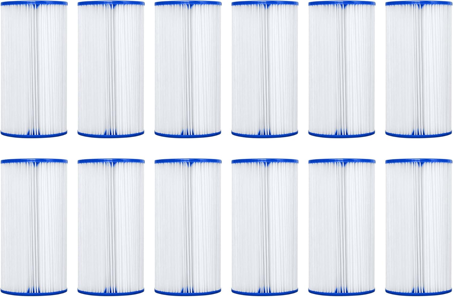 Bestway 4.2x8 in Type III-A/C Filter Cartridge Outdoor Swimming Pool Filter Pump Replacement Compatible with 530 to 1500 Gallons Filter Pump, 12 Pack