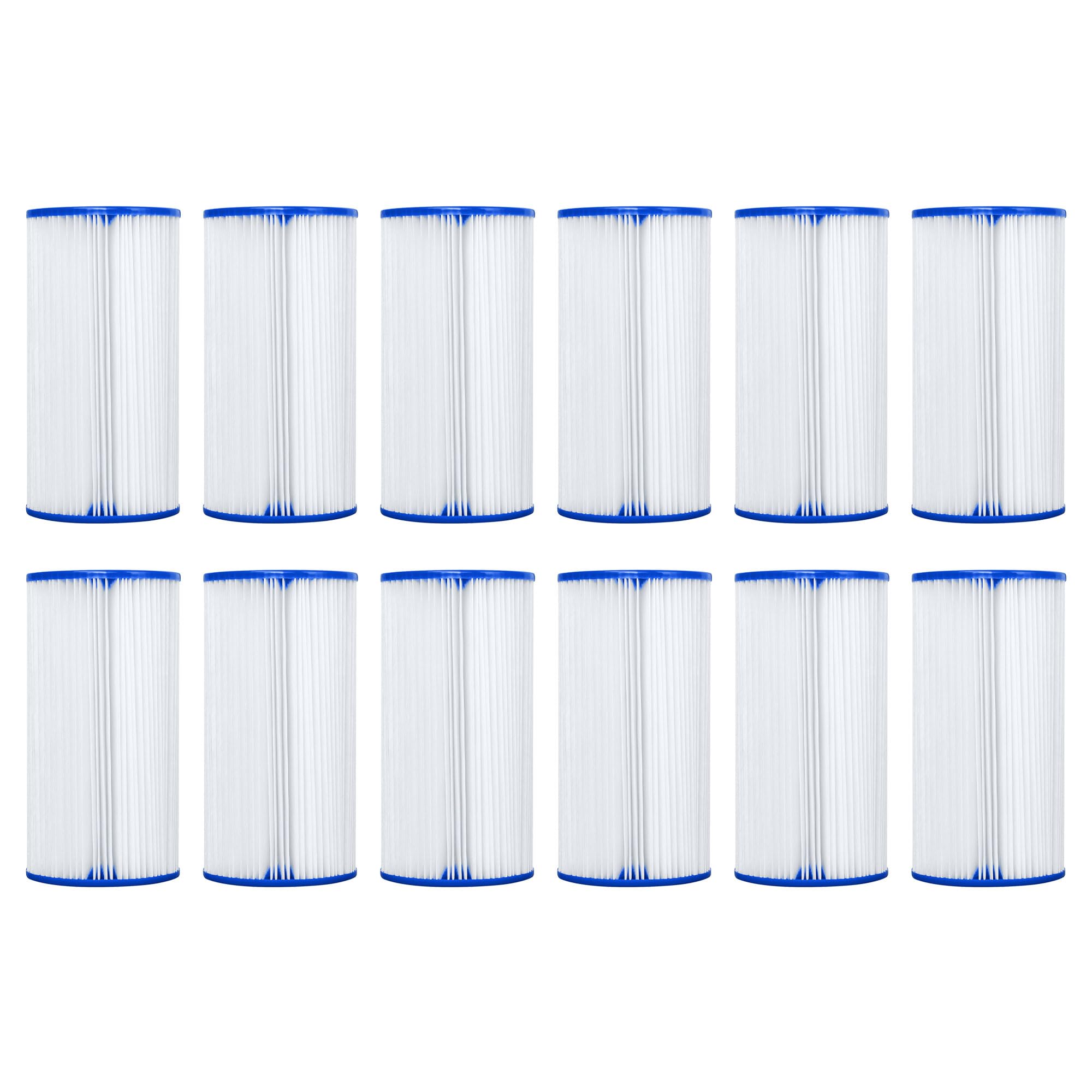 Bestway 4.2x8 in Type III-A/C Filter Cartridge Outdoor Swimming Pool Filter Pump Replacement Compatible with 530 to 1500 Gallons Filter Pump, 12 Pack