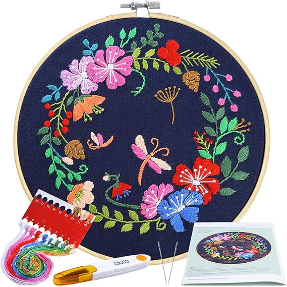Caydo Full Range Embroidery Starter Kit with Pattern and
