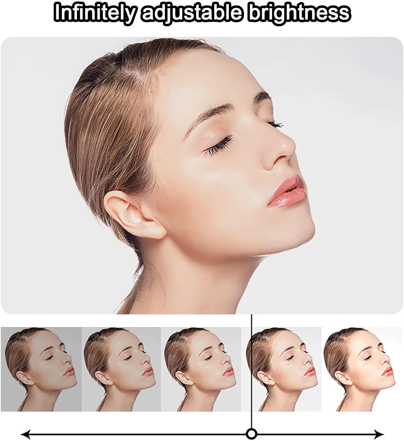 アーチ型全身鏡、バスルーム用大型壁掛けミラー、多機能バスルーム3色バックライト装飾、曇り止め、タッチスイッチ、フレームレス