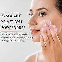 Vista 3 de 2 piezas EVAOUXIU esponjas triangulares para polvo facial, esponjas suaves y mullidas para polvo compacto, esponjas cosméticas de terciopelo