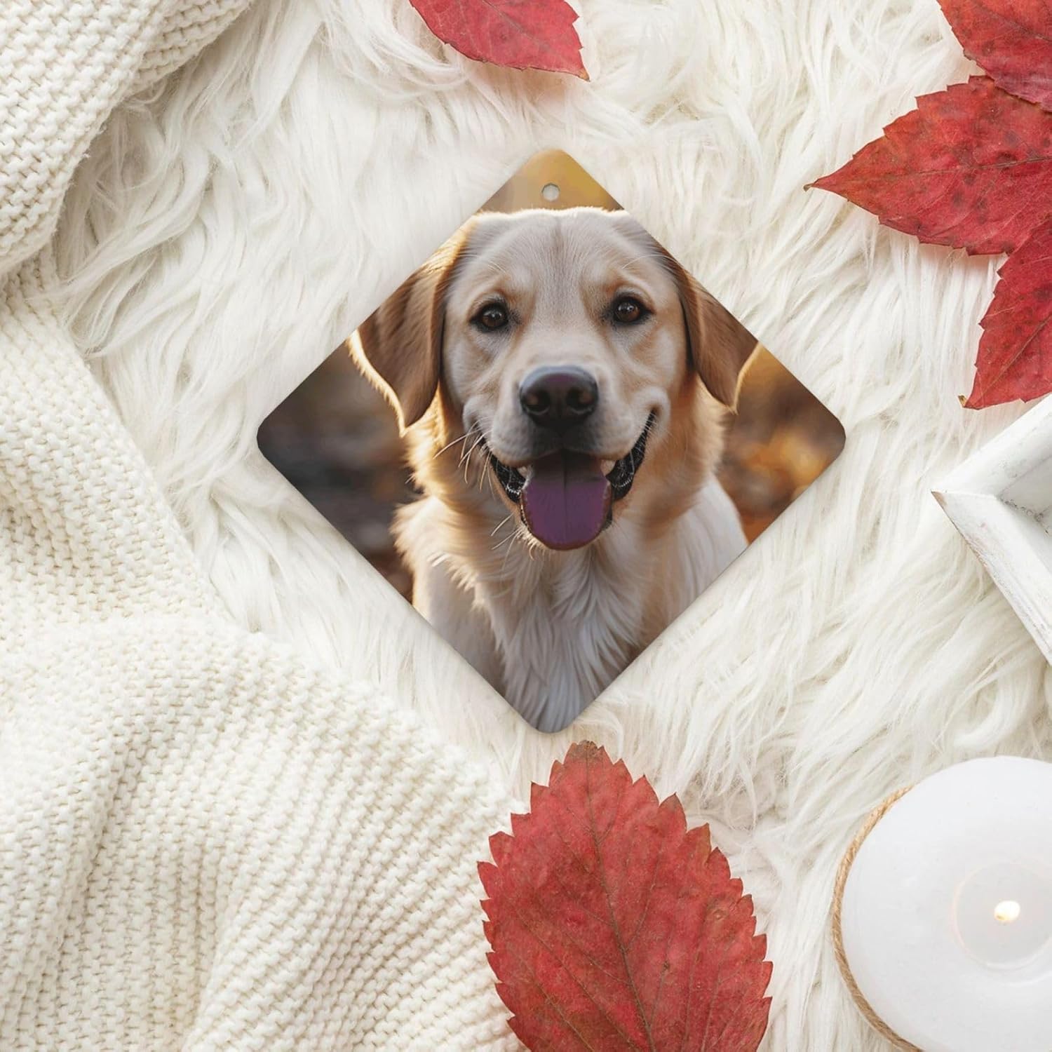 Car Air Freshener 100 PCS Labrador Retriever Dog Hanging Car Air Fresheners Auto Interior Decor Card Freshener Strong Scented Card Lavender Cars Scents for Office Bedroom Close Drawer Square
