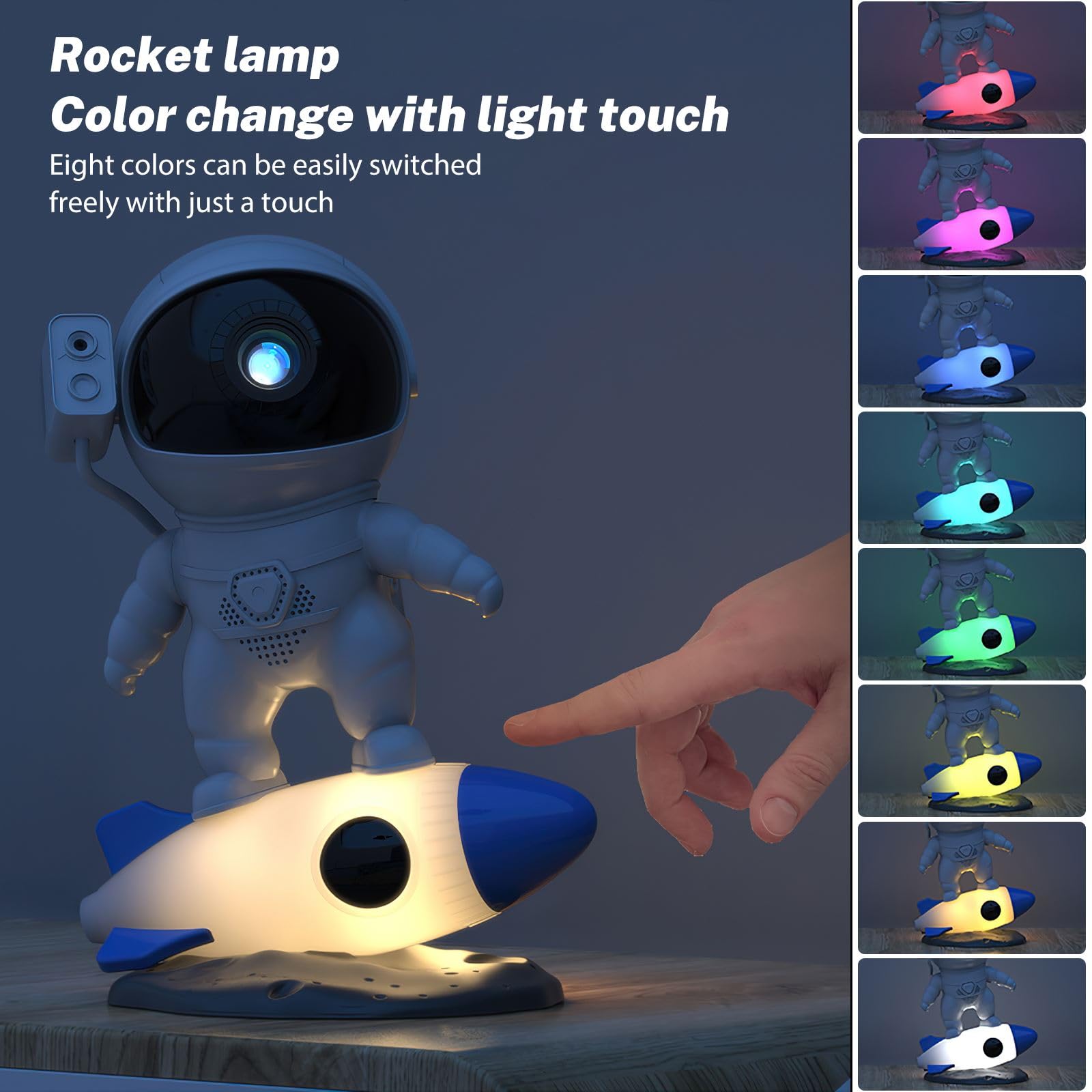 Astronauta Proiettore Galassia Con 12 Dischi E Luce Notturna – Proiettore Stelle Planetarium Per Bambini E Adulti – Design A Razzo, Timer 1/2H