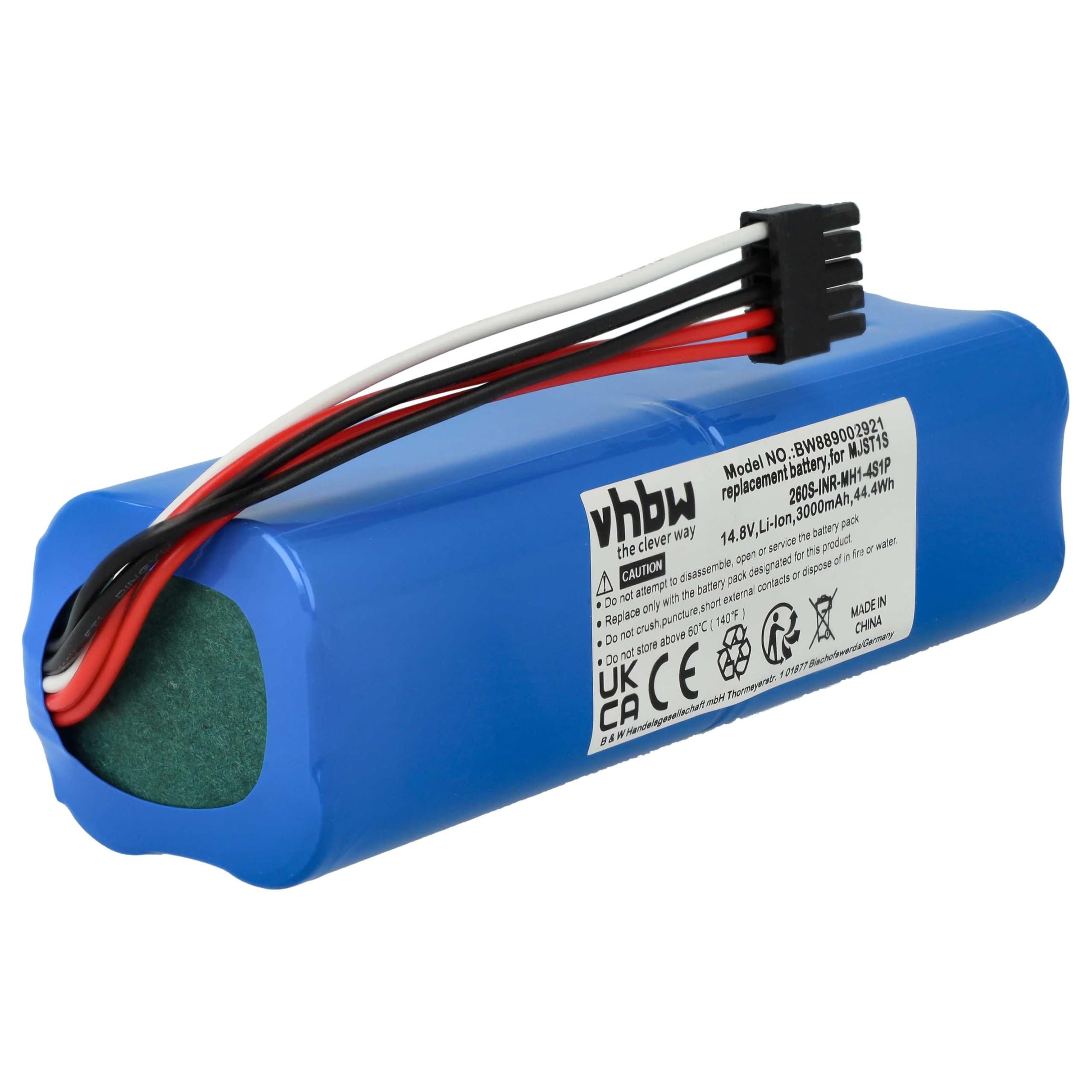 vhbw Bateria kompatybilna z Xiaomi MJST1SHW, MJST1S 2 PRO, MJST1S, MJSTS, MJSTS1, MOP 2 home cleaner (3000mAh, 14,8V, Li-Ion, bez obudowy)