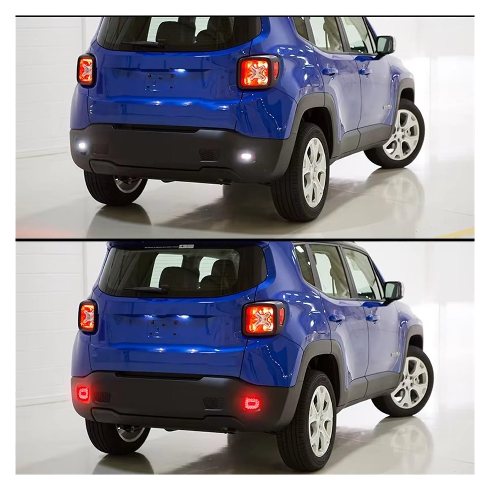 Generico Luce di retromarcia Per Jeep Per Renegade 2015-2018 Riflettore posteriore Fendinebbia e retromarcia bianca 2 pezzi Lampada paraurti senza lampadina Gruppi fanali posteriori(Smoked)