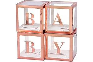 Baby Shower Letter Boxes - Translucent Balloon Boxes for Boy or Girl Gender Reveal Decor