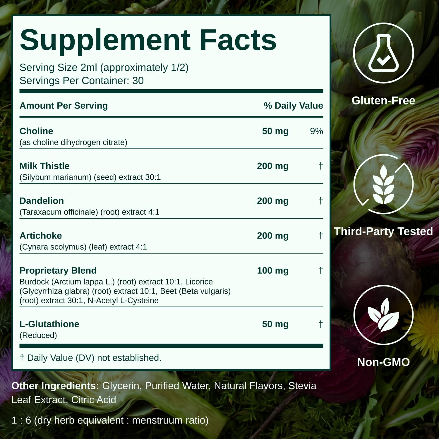 Liver Support Drops with Milk Thistle, NAC & Dandelion | 2 fl oz — Amazon image 3