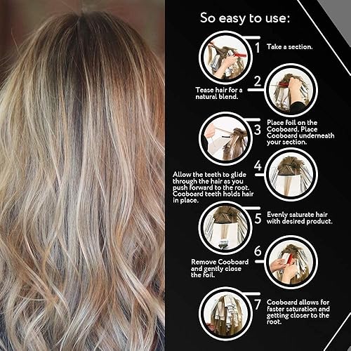 Miniatura 7 de Auténtica tabla de balayage Cooboard con dientes, paleta de resaltado original de The Maker of Cooboard Kit de resaltado de cabello, fácil de