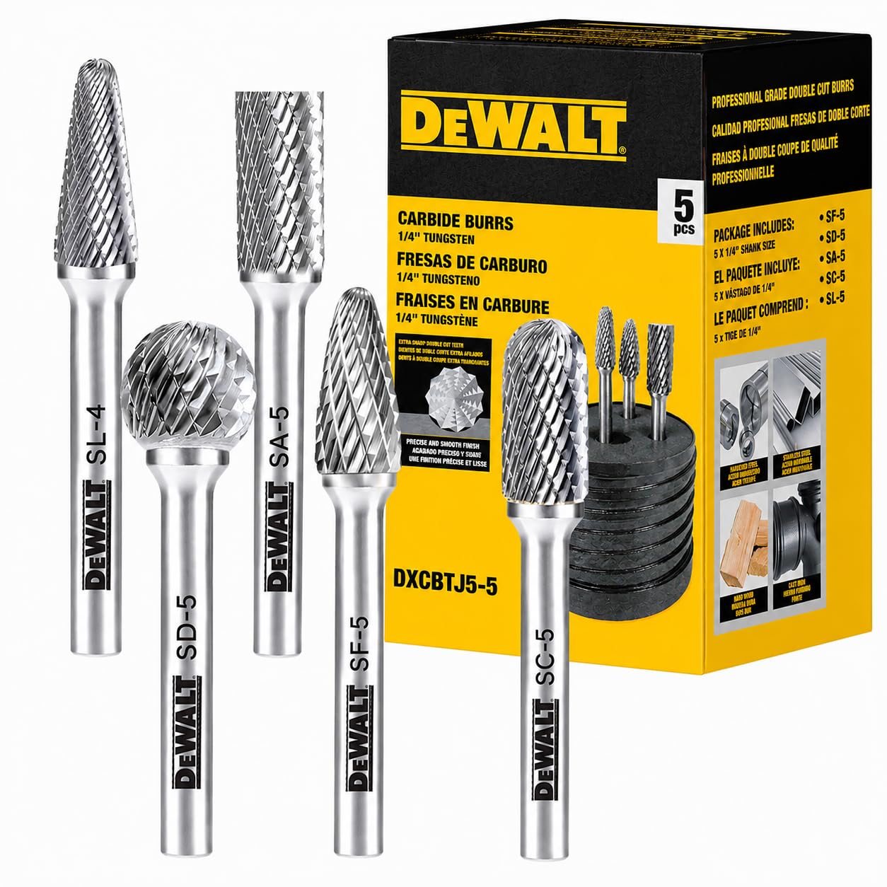 5 Pack DEWALT Carbide Burrs Size 3 with 1/4" Shank (DXCBTJ3-5) — Amazon image 13