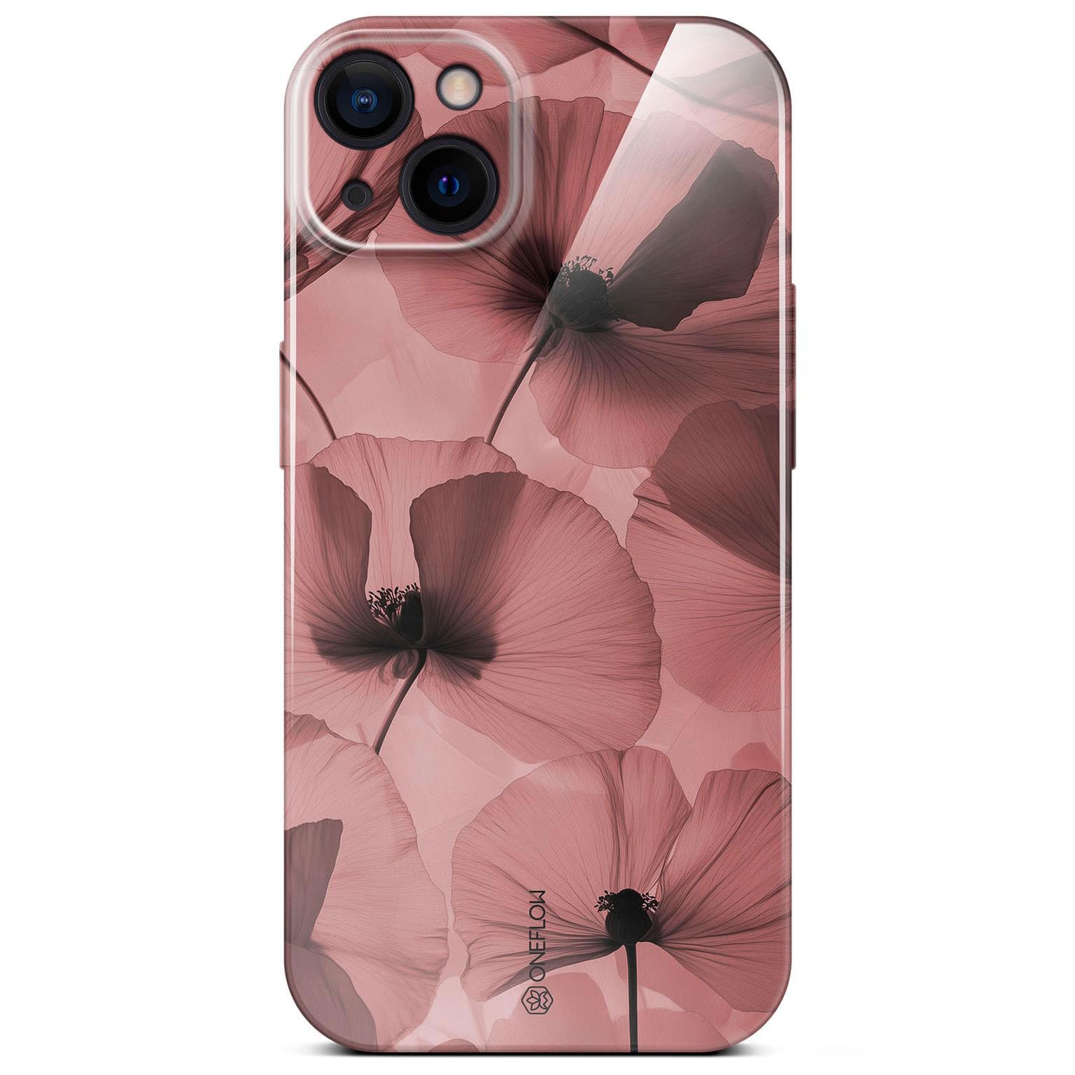 Coque iPhone 16 fine anti rayure étui fleurs bordeaux - 8