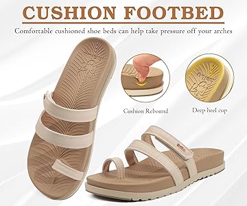 Amazon.com | KuaiLu Womens Slides Sandals With Arch Support