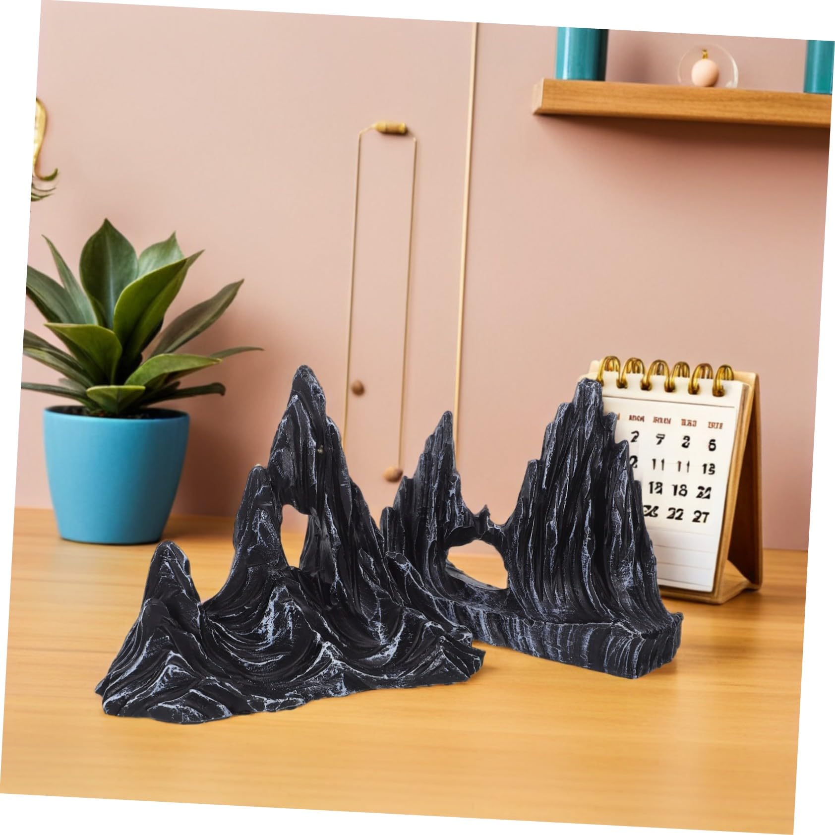 ULTECHNOVO 2piezas Adorno De Micropaisaje para Pecera Figuras De Roca De Resina Decoración De Colina Artificial Subacuática para Acuario Adorno De Paisaje para Manualidades Colina De Montaña
