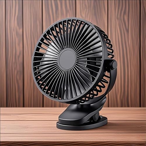 Ventilador de escritorio USB, pequeño pero potente, ventilador de clip portátil personal con 3 velocidades de viento, ventilador personal giratorio