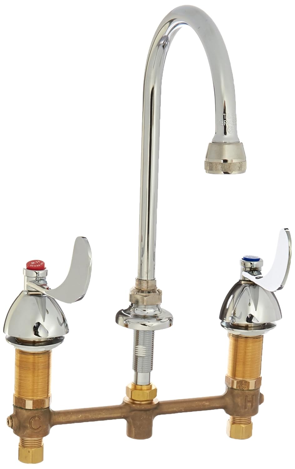 T&S Brass B286604QT Concealed Wide Spread Faucet Kitchen Sink