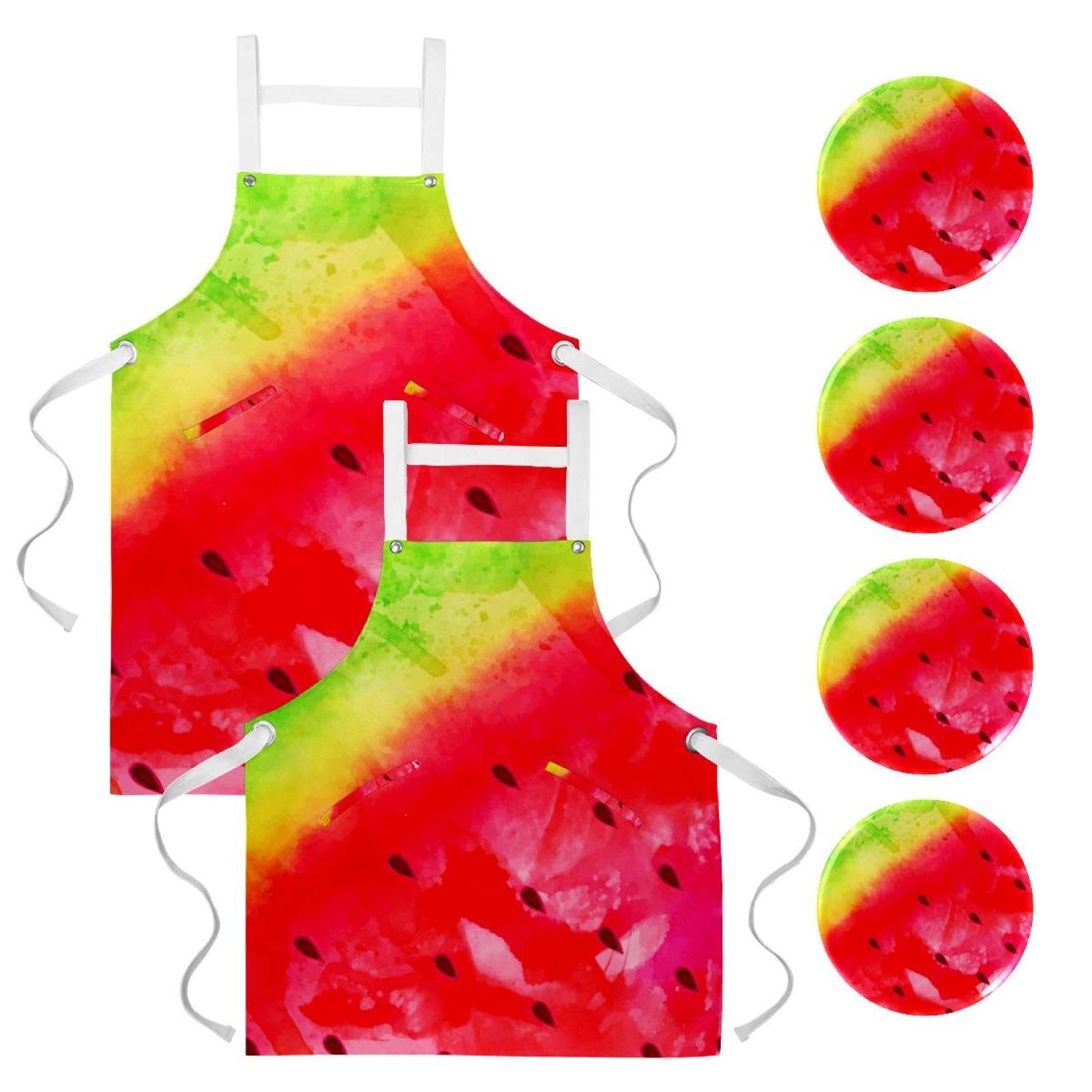 Tablier de serveuse multicolore pour pâtisserie et restaurant