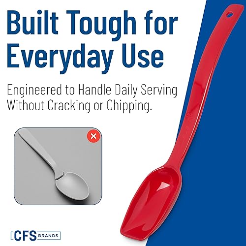Miniatura 6 de ​Cucharas para servir Carlisle, sólidas y perforadas, para buffet/ensaladas 0.25 oz - 0.8 oz (paquete de 12 unidades), Rojo, 12