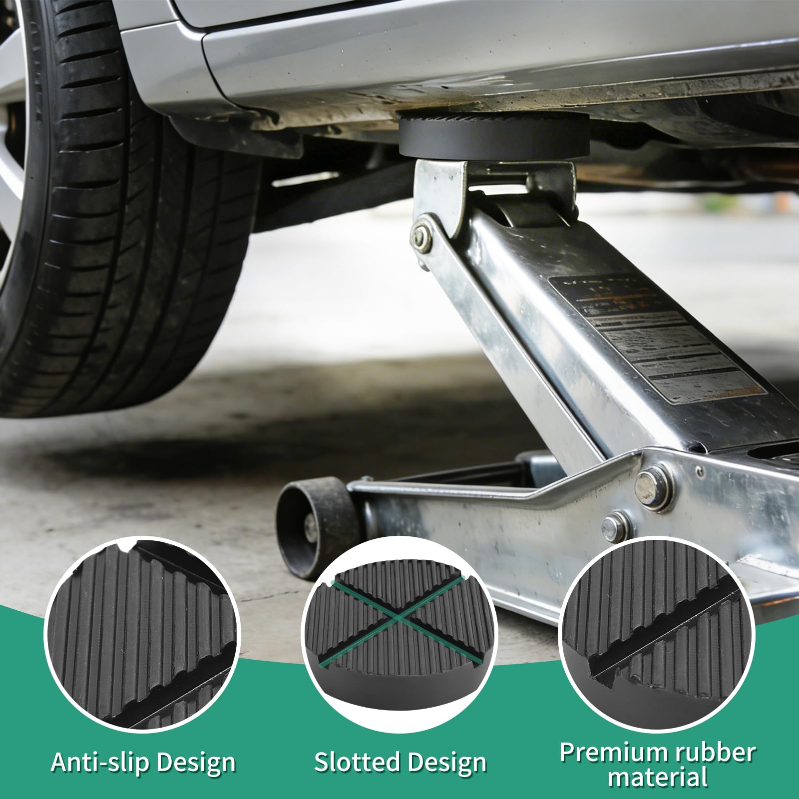 Universal Floor Jack Rubber Pad Adapter Pinch Weld Side Frame Rail...