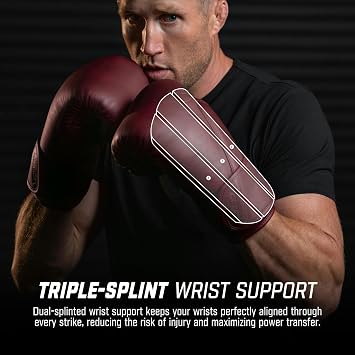 Hayabusa T360 Leather Boxing Gloves for Men and Women Wrist and Knuckle Protection, Triple Splinted Wrist Support, Cloud-Like Knuckle Padding