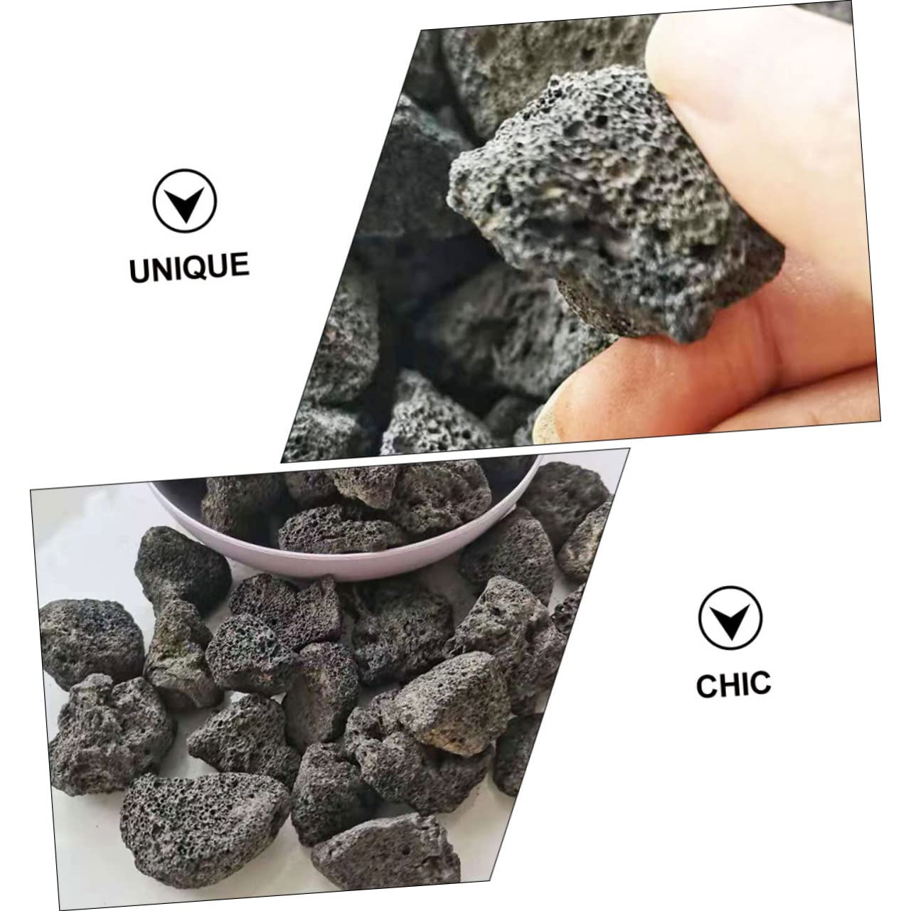 Happyyami Roches Volcaniques Naturelles pour Aquarium Décoration Élégante De Basalte Idéales pour Pots De Fleurs Et Aménagements Paysagers