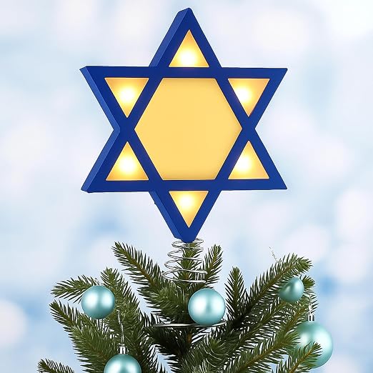 Amazon.com: Halloscume Christmas Hanukkah Tree Toppers Jewish Star of ...