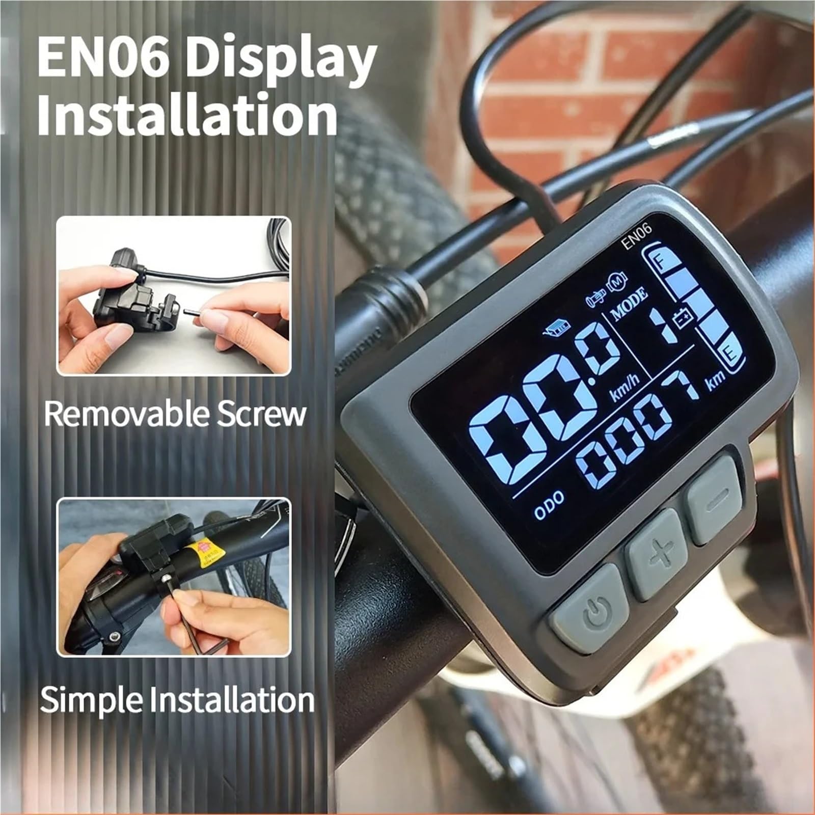 Amazon | 電動自転車 電動自転車 5Pin LCD EN06 ディスプレイ USB 36V