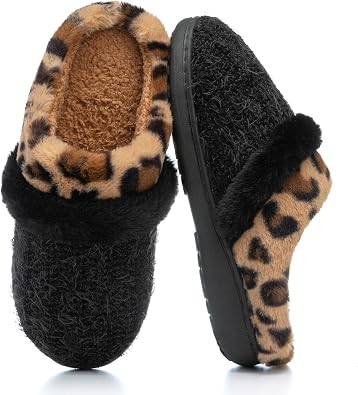 GOEWY Fuzzy Slippers for Women Indoor and Outdoor Plush with Memory Foam Anti-Skid Sole Cozy House Slipper Soft Bedroom Shoes Slip On Gifts for Women Mom Her Ladies