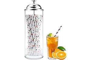 Mevtok Straw Holder for Standard Size Drinking Straws, Clear Straw Dispenser for...