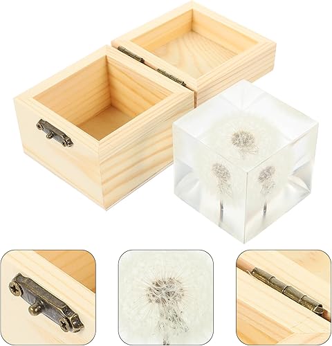 Miniatura 4 de ARTIBETTER Estatua de espécimen de hojaldre real de diente de león 3D en cubo de cristal de cristal, adorno de escritorio, decoración Fengshui para