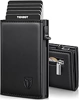 TENBST Men's Slim Wallet with Coin Compartment & RFID Protection, Leather Wallet, 8 Compartments for Credit Cards, Men's...