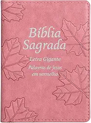 Bíblia Sagrada Letra Gigante com Harpa – Capa Rose – Palavras de Jesus em Vermelho