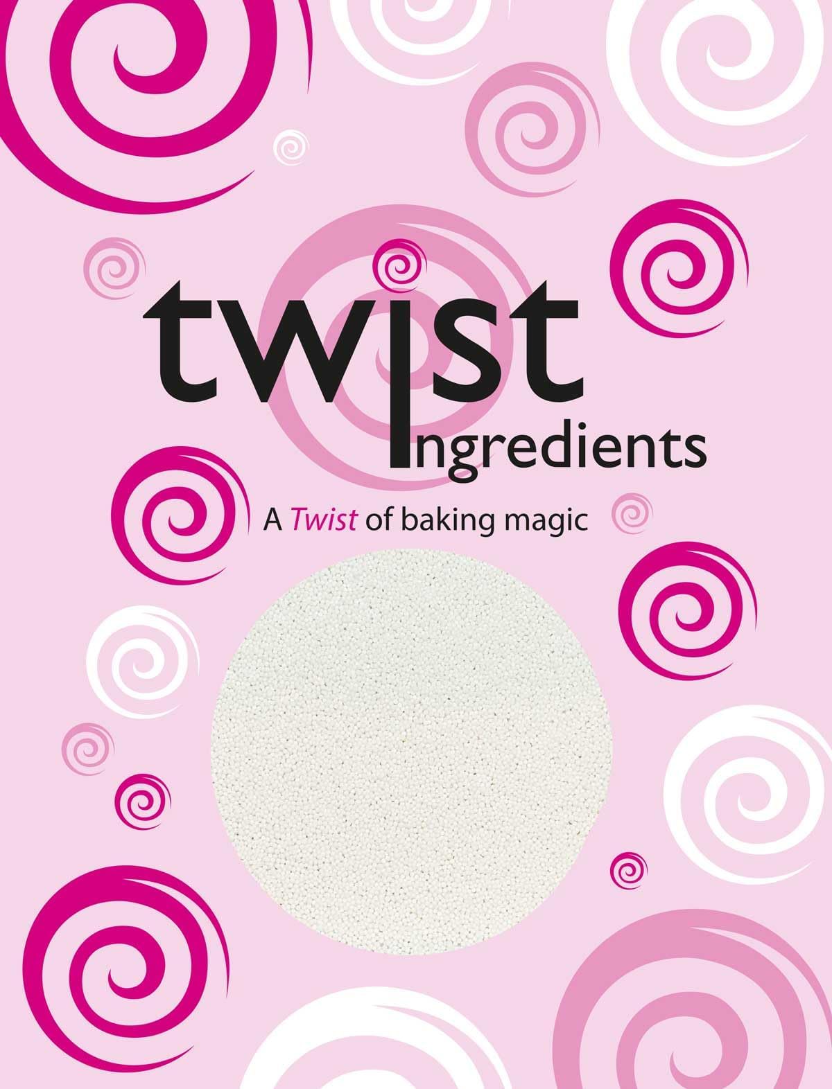 Twist Ingredients - 100s and 1000s - White Cake Topper Sprinkles - 800g Edible Matt Ball Cupcake/Cake Decorations - For Christmas, Weddings, Christenings & Parties